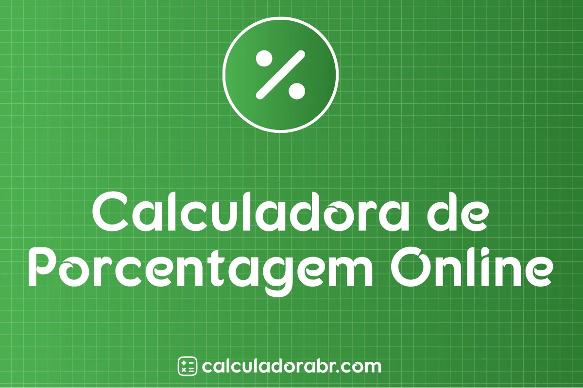 Imagem em destaque da Calculadora De Porcentagem Online página da web com fundo gradiente verde e logotipo do site