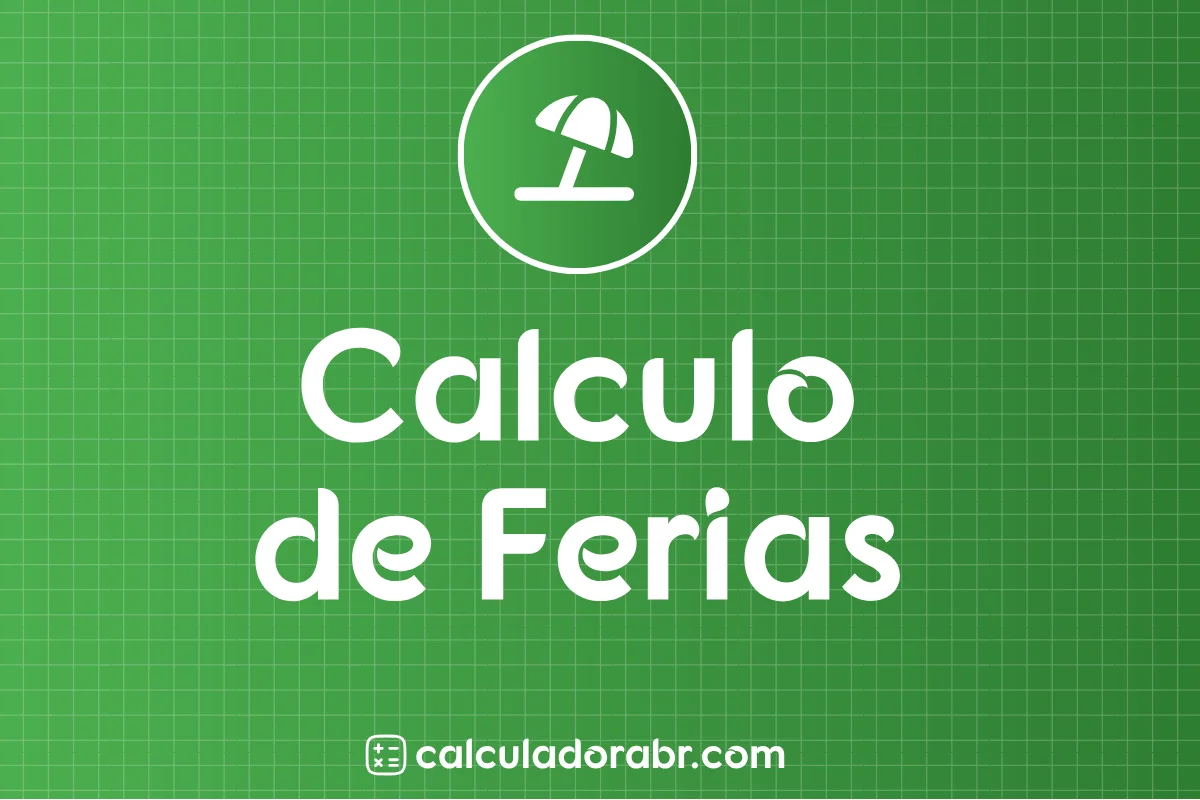 Imagem em destaque da página da web Calculo De Ferias com fundo gradiente verde e logotipo do site